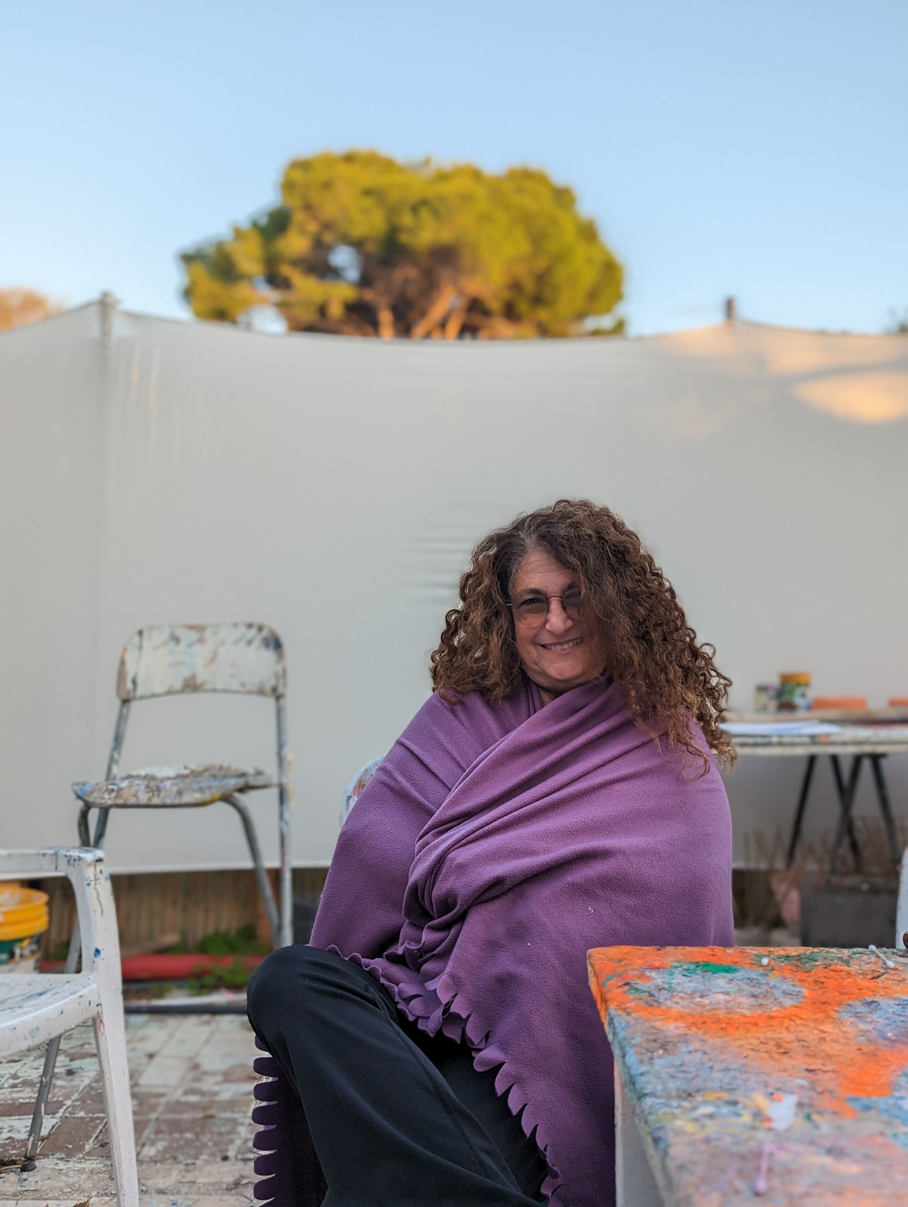 Ravit Bakish in the studio